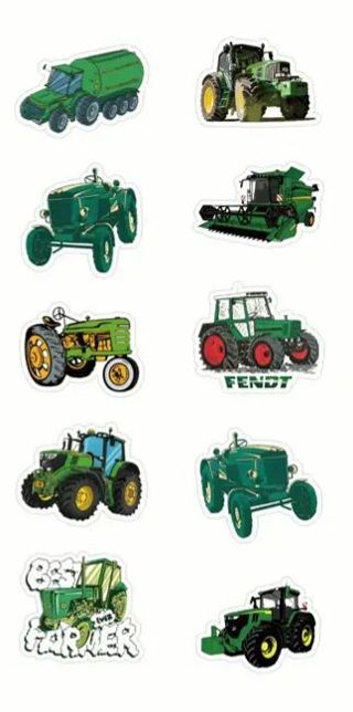 ↗️⭕(10) 1" TRACTOR STICKERS!! FARMING⭕(SET 1 of 2)