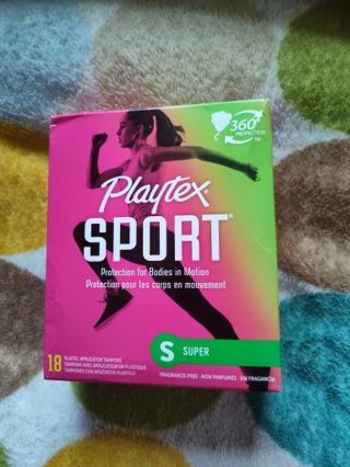 New package of Playtex Sport Tampons size Super