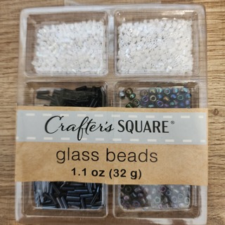 NEW - Crafter's Square - Black & White Glass Beads