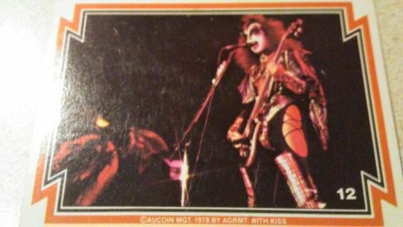1978 ORIGINAL KISS AUCOIN GENE SIMMONS TRADING CARD# 12