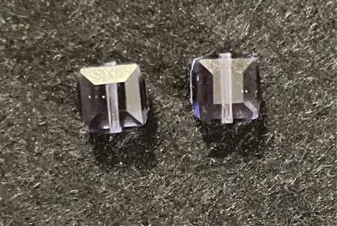 2 Faceted Swarovski Crystals