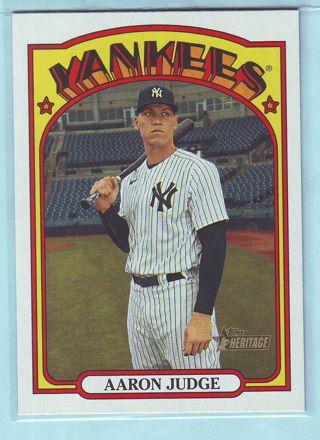 2021 Topps Heritage Aaron Judge Baseball Card # 121 Yankees