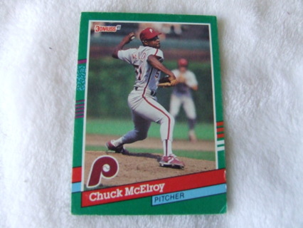 1991 Chuck McElroy Philadelphia Phillies Donruss Card #60