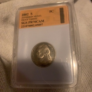 2002 S PR70CAM Jefferson Nickel