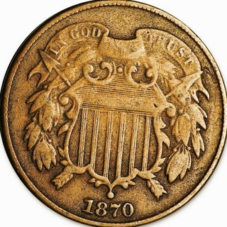 1870  P  2 cent, Slightest Circulation, Refundable, Insured, Shlps FREE 