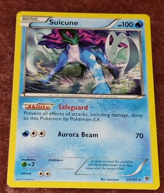 ⚡ Pokemon Card Suicune 20/101 Rare ⚡ 100 HP Black & White: Plasma Blast