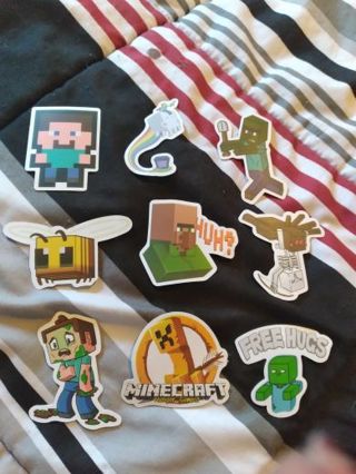 Mine craft stickers 9 count