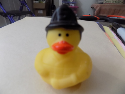 Rubber Duckie firefighter in black helmet