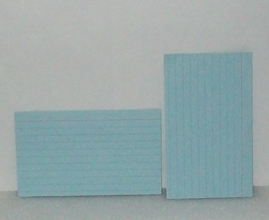 2 blue index cards