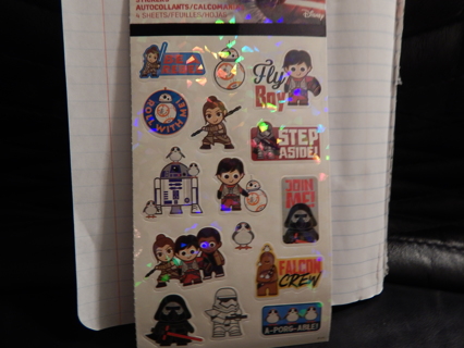 Fun sheet of colorful STAR WARS stickers