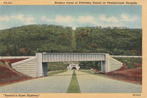 Vintage Unused Postcard: gin: Pennsylvania Turnpike