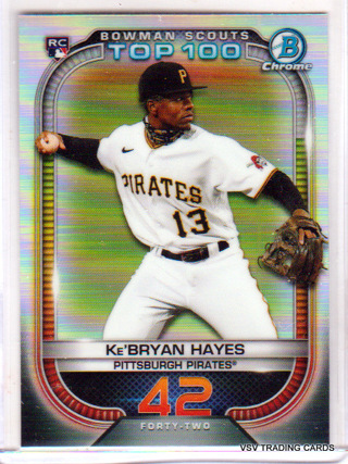 Ka'Bryan Hayes, 2021 Bowman Chrome Top 100 ROOKIE Card #41, Pirates,  (EL4)