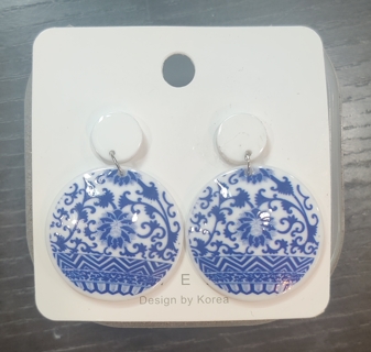 Blue & White Drop Earrings