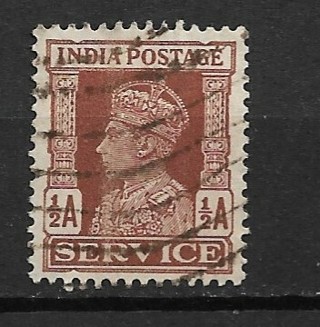 1939 India ScO106 ½a King George VI Official used