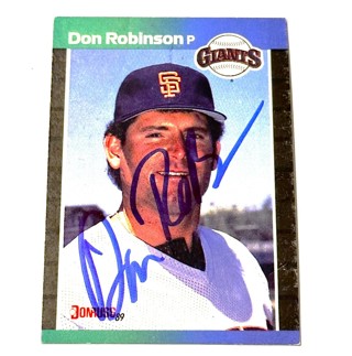 Autographed 1989 Donruss Don Robinson Baseball Cards #571