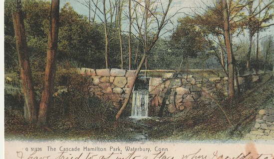 Vintage Used Postcard: 1907 The Cascade Hamilton Park, Waterbury, Conn
