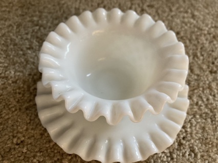 Hobnail Milk Glass Bowl and Saucer