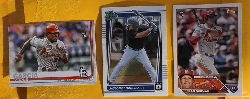 3 mlb rookie cards