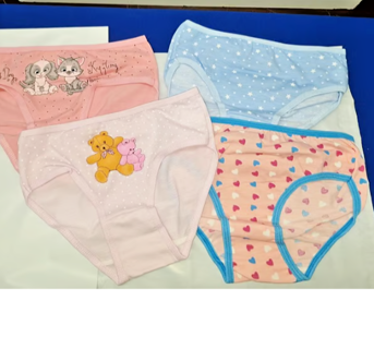 GIRLS **New** Size 5-6 Panties Underwear Cotton By Girl Wonder 4 PAIRS Cotton