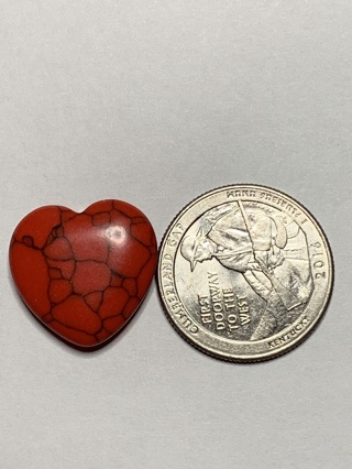 ❣HEALING STONE~#16~RED AND BLACK~HEART-SHAPED~FREE SHIPPING❣