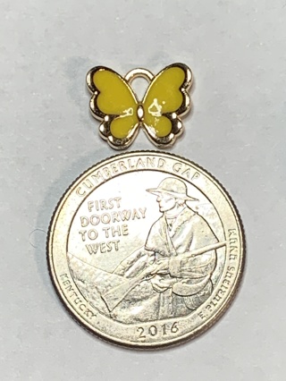 BUTTERFLY CHARM~#3~YELLOW~1 CHARM ONLY~FREE SHIPPING!