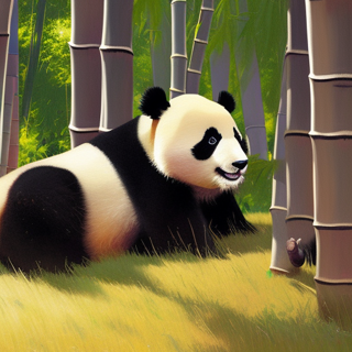 Listia Digital Collectible: A Panda Amid the Bamboo