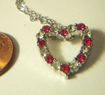 Costume , pretty red & clear stones necklace 