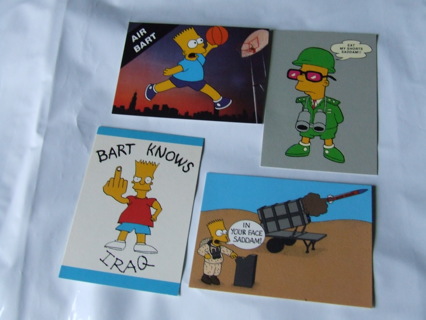 Bart Simpson Operation Desert Storm Card Lot of 4