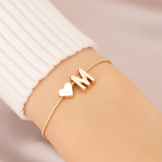 Love Letter Bracelet Retro Adjustable Alloy Letter Bracelet Women Hand