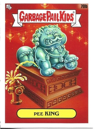 Brand New 2021 Topps Garbage Pail Kids Pee King Sticker From the Go On Vacation Set 