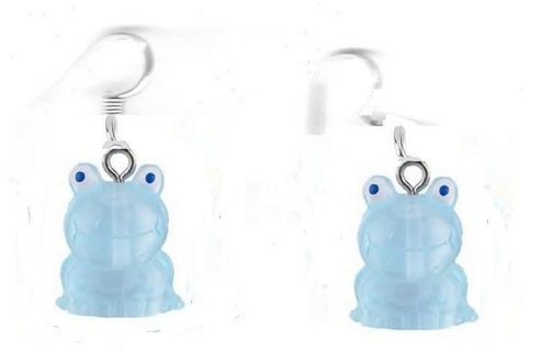 SP BLUE GLOW IN THE DARK FROG EARRINGS #3 (PLEASE READ DESCRIPTION)