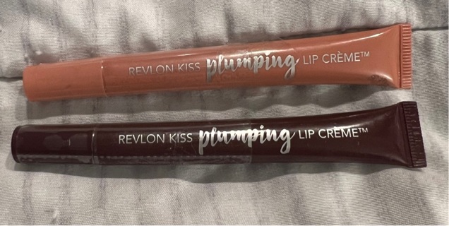 Brand New: Two Revlon Kiss Plumping Lip Creams. Smooth, Waterproof. 