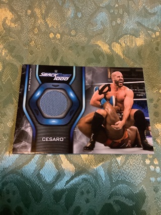 Cesaro Topps 2019 WWE Smackdown 1000 Event Used Canvas Mat Relic Collectible Card