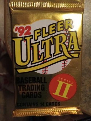 SEALED PACK 1992 FLEER ULTRA SERIES 2 BASEBALL CARDS