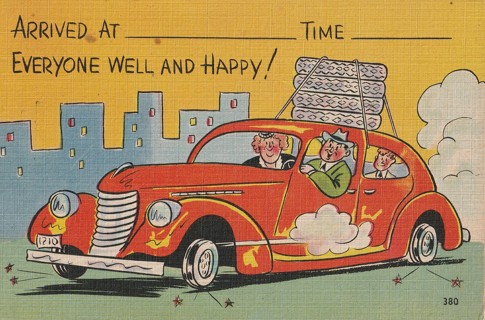 Vintage Unused Postcard: b: Comic, Linen: Arrived At