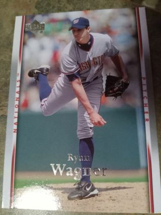 2007 UPPER DECK RYAN WAGNER WASHINGTON NATIONALS BASEBALL CARD# 1013