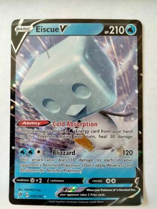 Eiscue v 055/192 rare holo pokemon