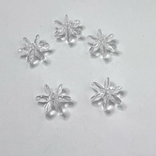 Clear 16mm Snowflake Beads