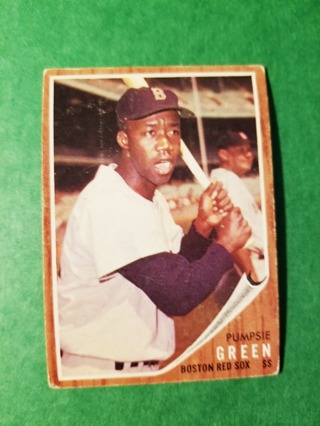 1962 - TOPPS EXMT - NRMT BASEBALL - CARD NO. 153 - PUMPSIE GREEN  - RED SOX