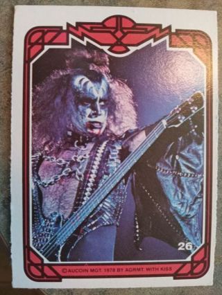 1978 ORIGINAL KISS AUCOIN GENE SIMMONS TRADING CARD# 26. FEEL FREE TO MAKE AN OFFER.