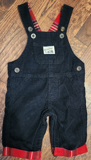 RESERVED - NEW - Carter's - Baby Boys Black Corduroy Overalls - size 3 months