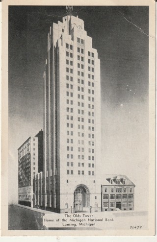 Vintage Unused Postcard:  The Olds Tower, Lansing, MI