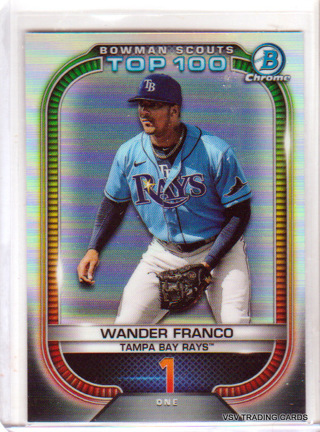 Wander Franco, 2021 Bowman Chrome Top 100 Card #1, Tampa Bay Rays, (EL4)