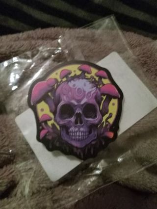 Skull mushroom head sticker #2