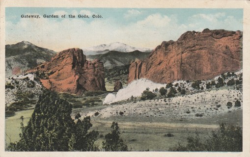 Vintage Used Postcard: 1918 Gateway, Garden of the Gods, CO