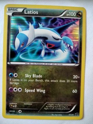 Latios 10/20 holo nm pokemon