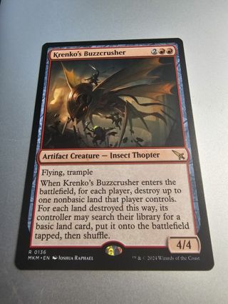 Magic the gathering mtg Krenkos Buzzcrusher rare card Murder Karlov Manor