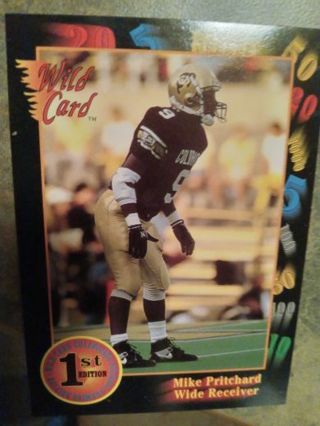 1991 AAA SPORTS WILD CARD 1ST EDITION COLLEGIATE MIKE PRITCHARD COLORADO FOOTBALL CARD#62