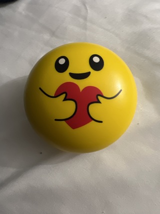 BN Two Yellow Stress Balls w/Hearts. Relieve Tension At Home, Class, Work, etc