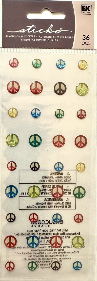 ☆※☆※☆STICKO COLORFUL PEACE SIGN STICKERS☆※☆※☆